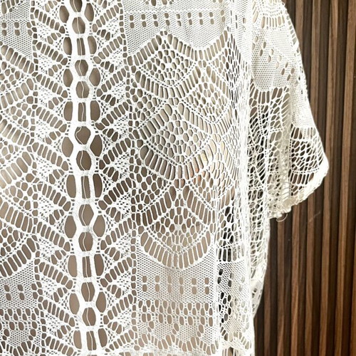H&M Crop Boho Top Large White like new