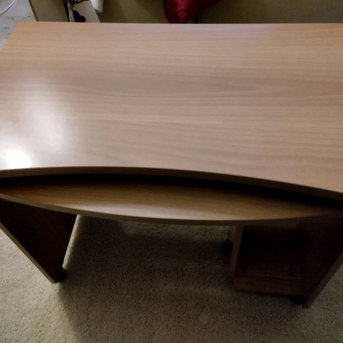 Desk with sliding shelf in walnut color Neoset like new