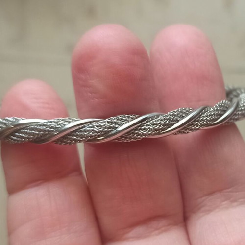 Loisir Women's Stainless Steel Bracelet Cuff New Silver