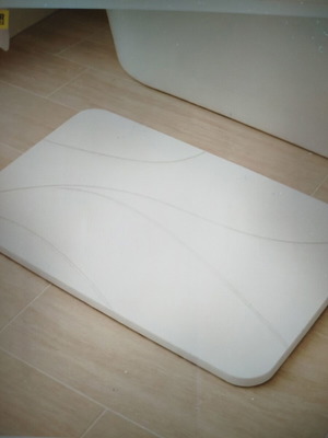 Diatomite stone bath mat, white, 40x60 cm