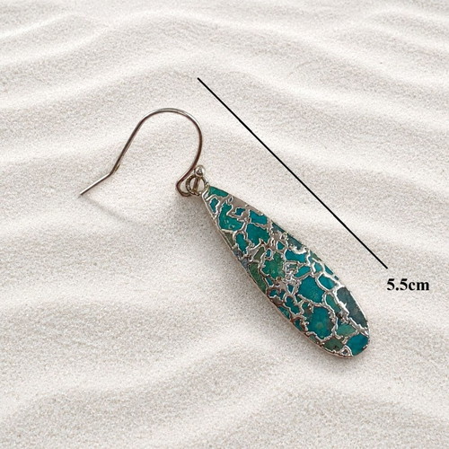Handmade Earrings from Silver-Plated Brass with Turquoise