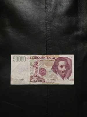 Χαρτονόμισμα Ιταλίας μεταχειρισμένο 50.000 lire 1992