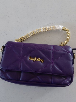 Bag to Bag μικρή τσάντα χιαστί καινούργια, μωβ με χρυσαφί αλυσίδα