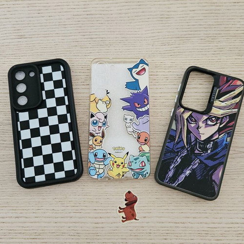 Samsung S23 cases like new, pack of 3 with anime and Pokémon designs