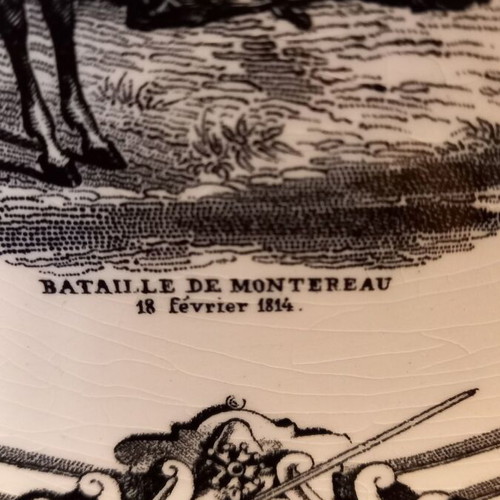 Belgian Boch La Louvière Ceramic Plate Napoleon Battle of Montereau