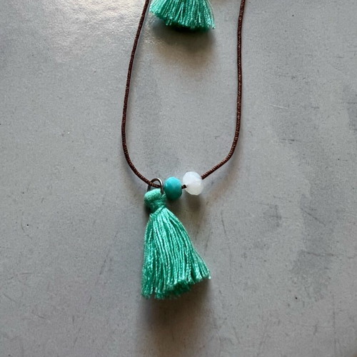 Handmade necklace with beads and thread like new