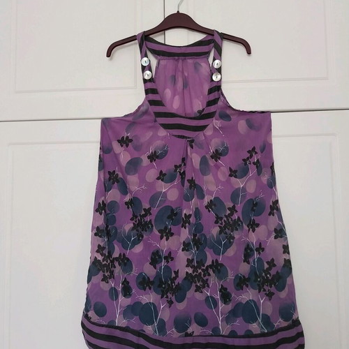 Semi-transparent dress-blouse like new, purple, size L
