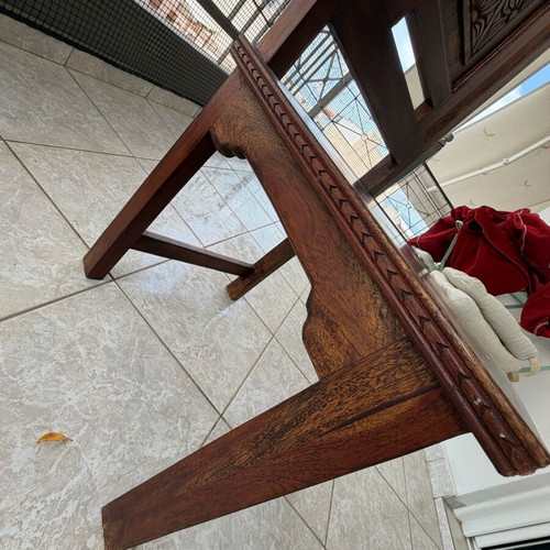 Dining table with chairs used, sturdy construction