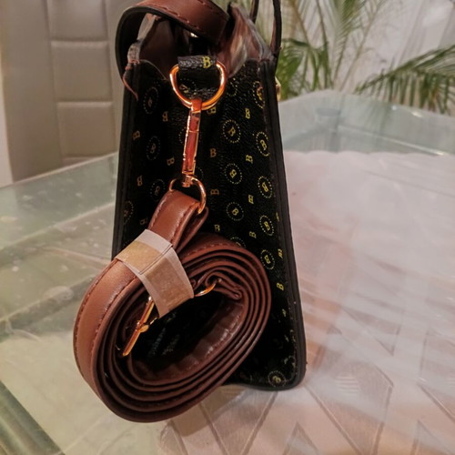 Women's handbag or crossbody bag, black and brown