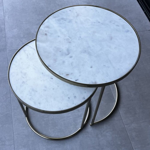 Zara Home marble and gold coffee tables used