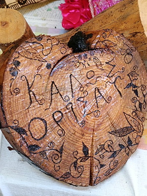 Handmade decorative olive wood log new for outdoor use