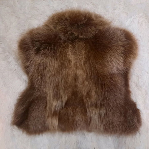 Vest of natural fur used, size M, beige and brown