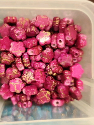 Pink flower beads like new