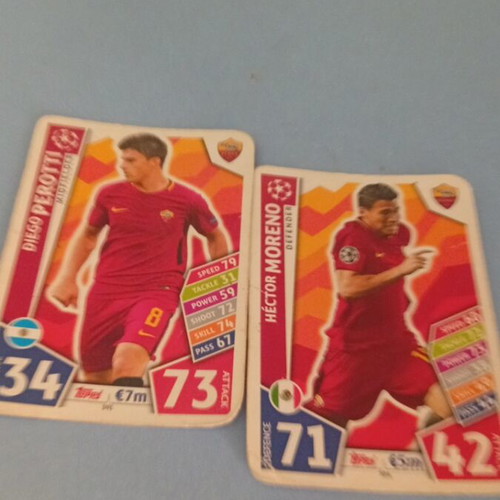 Roma football cards used, Pierotti Moreno