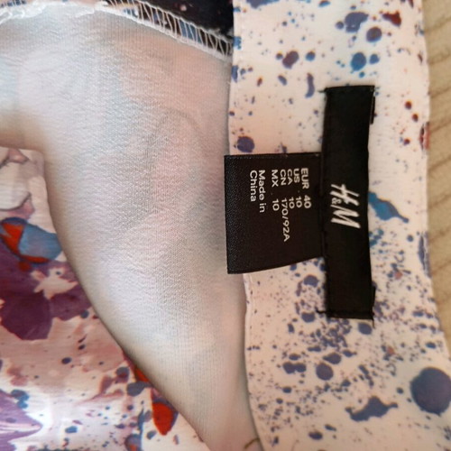 Floral women's blouse with zipper, like new, H&M, size L
