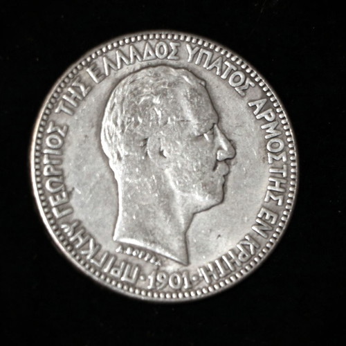 5 Drachma Silver Coin 1901 Cretan State 0.750 Fine Silver New