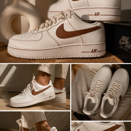 Nike Air Force 1 '07 LV8 Ivory Saddle Brown Size 46 New