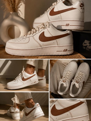 Nike Air Force 1 '07 LV8 sneakers, ivory saddle brown, νούμερο 46