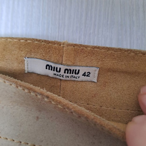 Miu Miu leather skirt beige size M like new