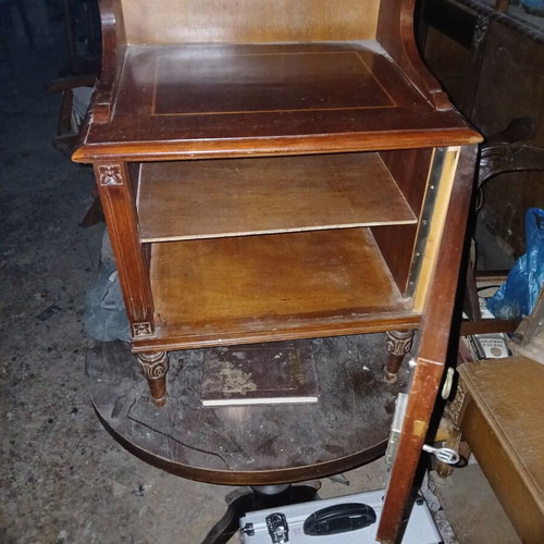 Vintage nightstands used, set of 2, solid wood with marquetry