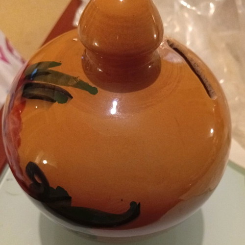 Ceramic piggy bank vase new with hand-painted design