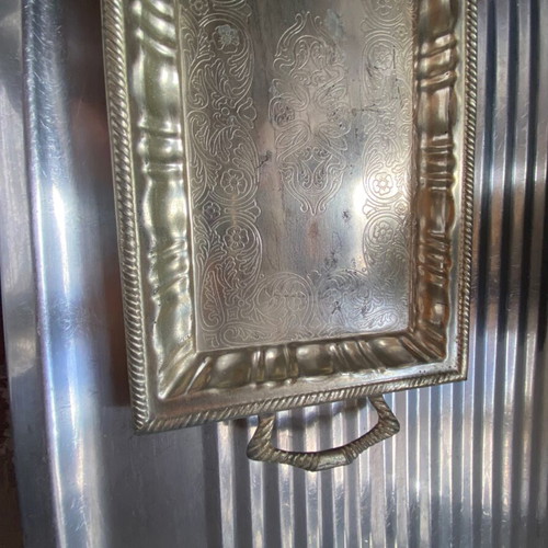 Doukas Silver Ware Co Vintage Silver Tray used, 32x19 cm