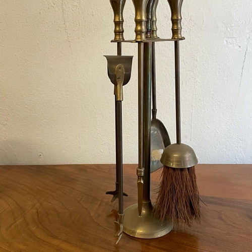 Brass fireplace set used, vintage collectible