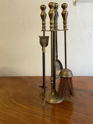 Brass fireplace set used, vintage collectible