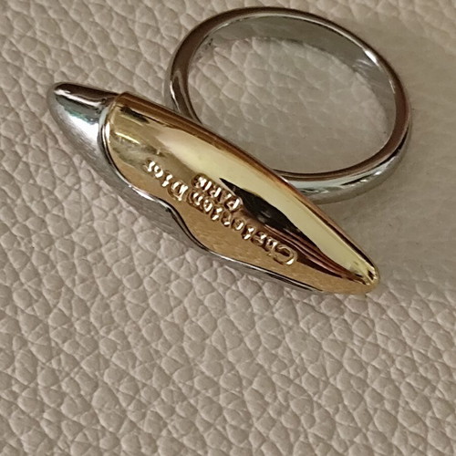 Christian Dior ring new, silver and gold, size 57