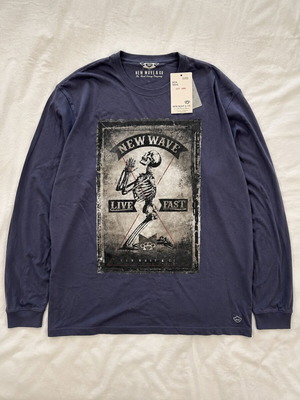 New Wave & Co Long Sleeve T-Shirt XXL brand new with tags, skeleton print, navy