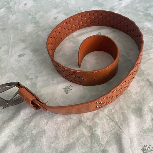Brown women's belt synthetic leather used