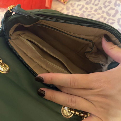 Women's shoulder bag, cypress green