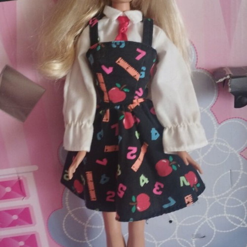 Barbie teacher doll with vintage dress