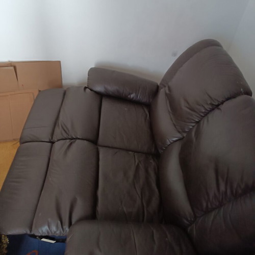Double leather sofa used, black