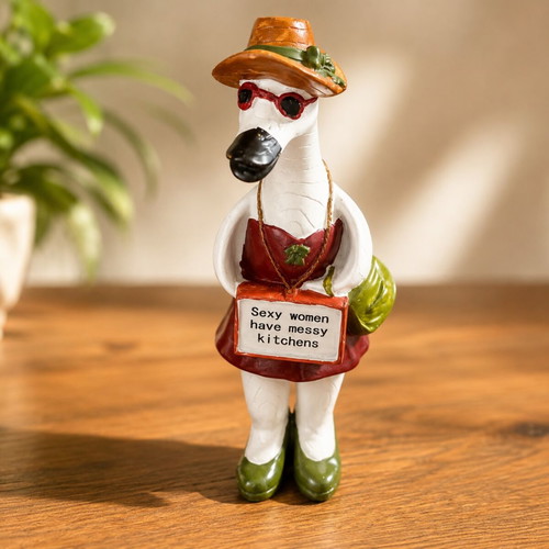 Humorous decorative duck with hat and sunglasses, like new