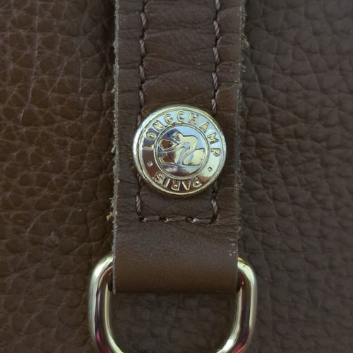 Longchamp vintage crossbody bag, tan grain leather