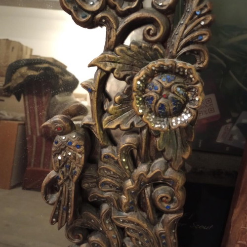 Carved wooden mirror from Thailand like new