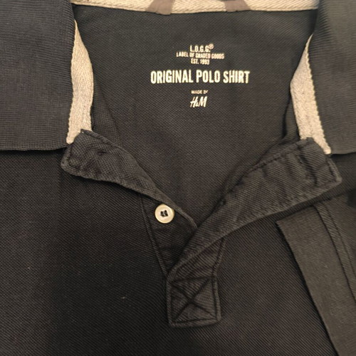 Polo piqué shirt black size L H&M like new