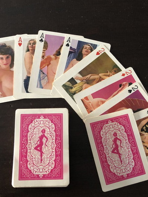 Vintage Playing Cards with Pin-Up and Artistic Nudes, Used