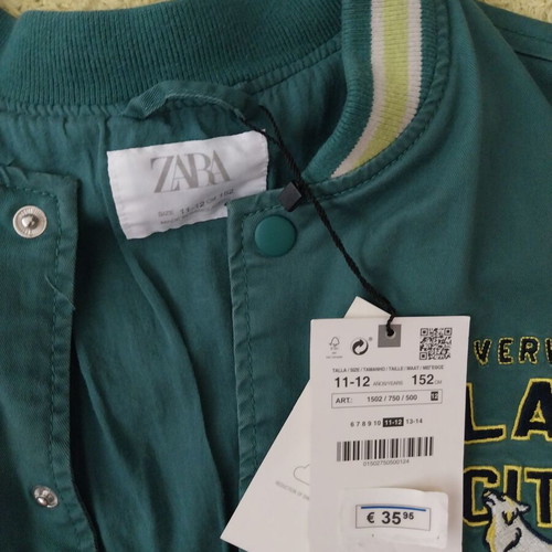 Zara jacket coat new, green, size 152 cm for 11-12 years old