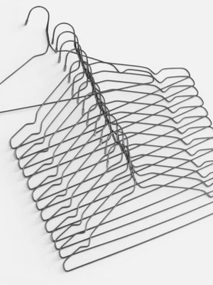 Metal hangers with PVC coating, 42 cm, pack of 14, new