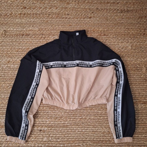 Adidas Originals Women's Half Zip Crop Top New, Technical Fabric