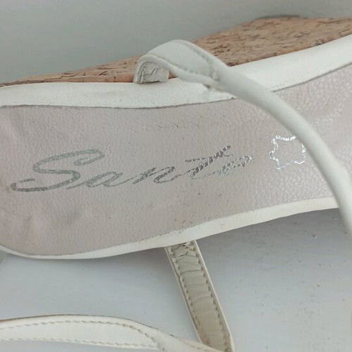 Sante leather platform like new, white, size 39