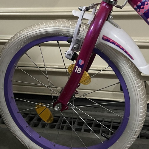 Ideal 18-inch children's bike, pink, with training wheels