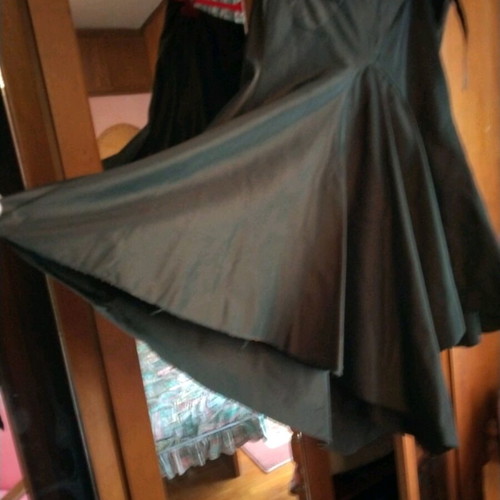 ESTI Asymmetric Skirt New Dark Brown with Shiny Finish