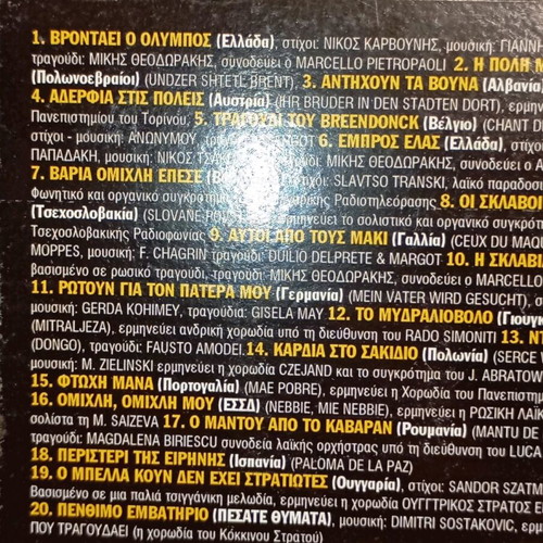 Mikis Theodorakis and Resistance Songs CD used, laiko