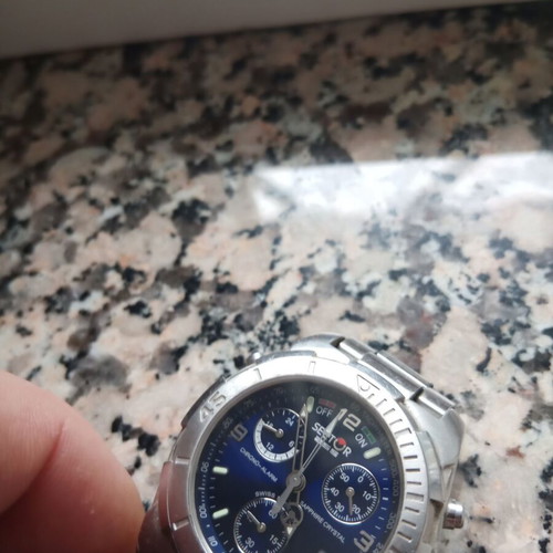 Sector chronograph alarm wristwatch like new men's