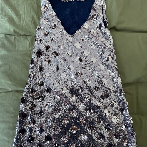 Zara sequin dress, medium size, beige and brown