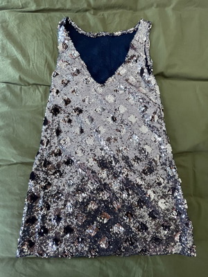 Zara sequin dress, medium size, beige and brown