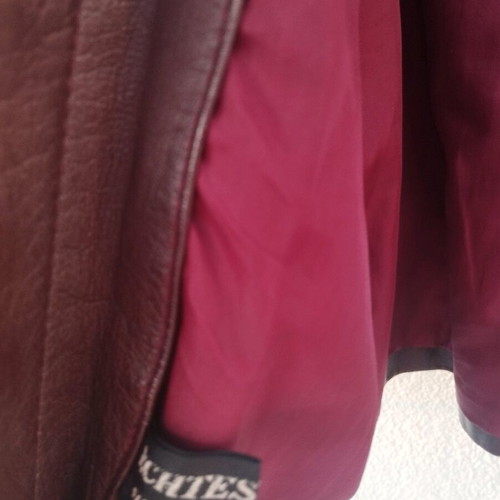Vintage leather jacket from Constantinople with double belt, burgundy